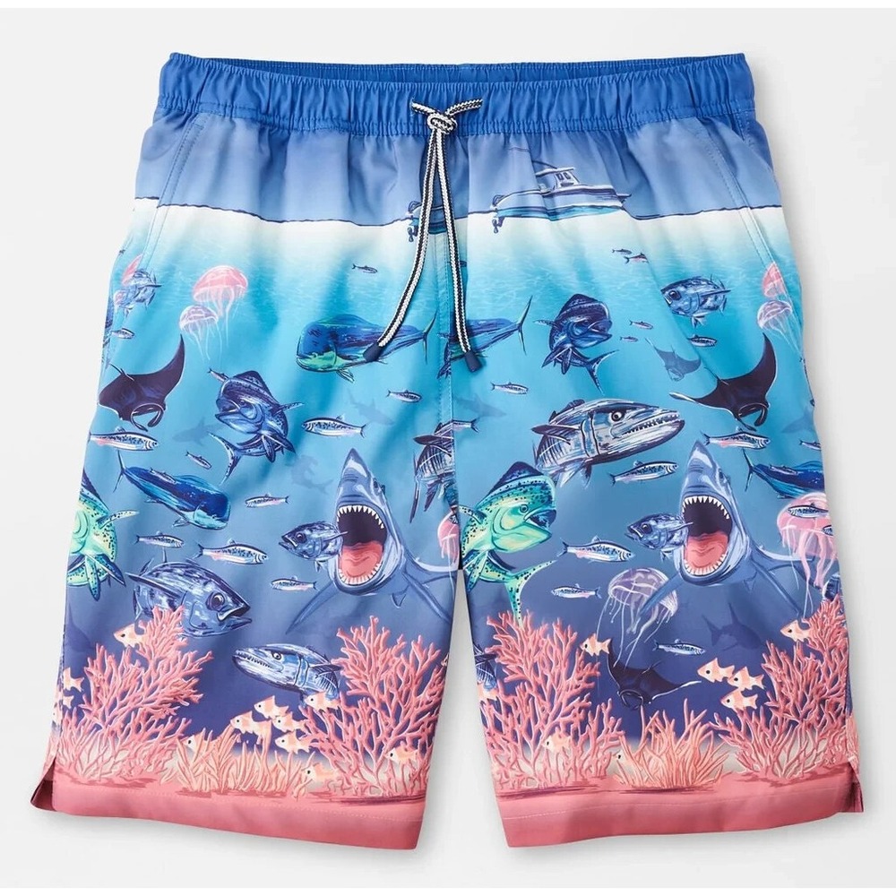Peter‎ Millar Men's Ocean Traffic Stretch Swim Trunks Size Medium M NEW $98